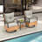 3 Pieces Patio Swivel Rocker Rattan Chairs - Outdoor Swivel Rocking Chairs With 1 Rattan Coffee Table, Perfect For Porch, Garden, And Lawn-109243048