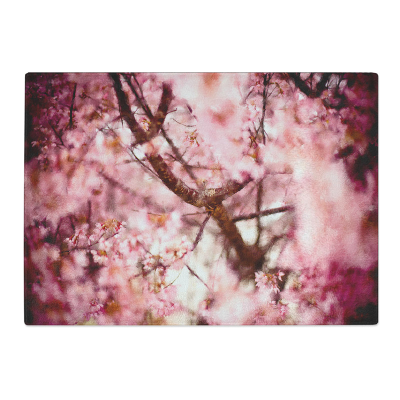 Cherry Blossom Flowers Vol.4 Painting Chopping Board, 0.4cm H x 20cm W x 28.5cm L