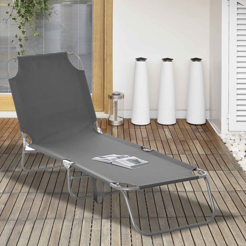 Chaise longue inclinable 70,75 po Mallon, gris