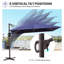 12' X 9' Rectangular Patio Cantilever Umbrella With Weighted Base-469402701