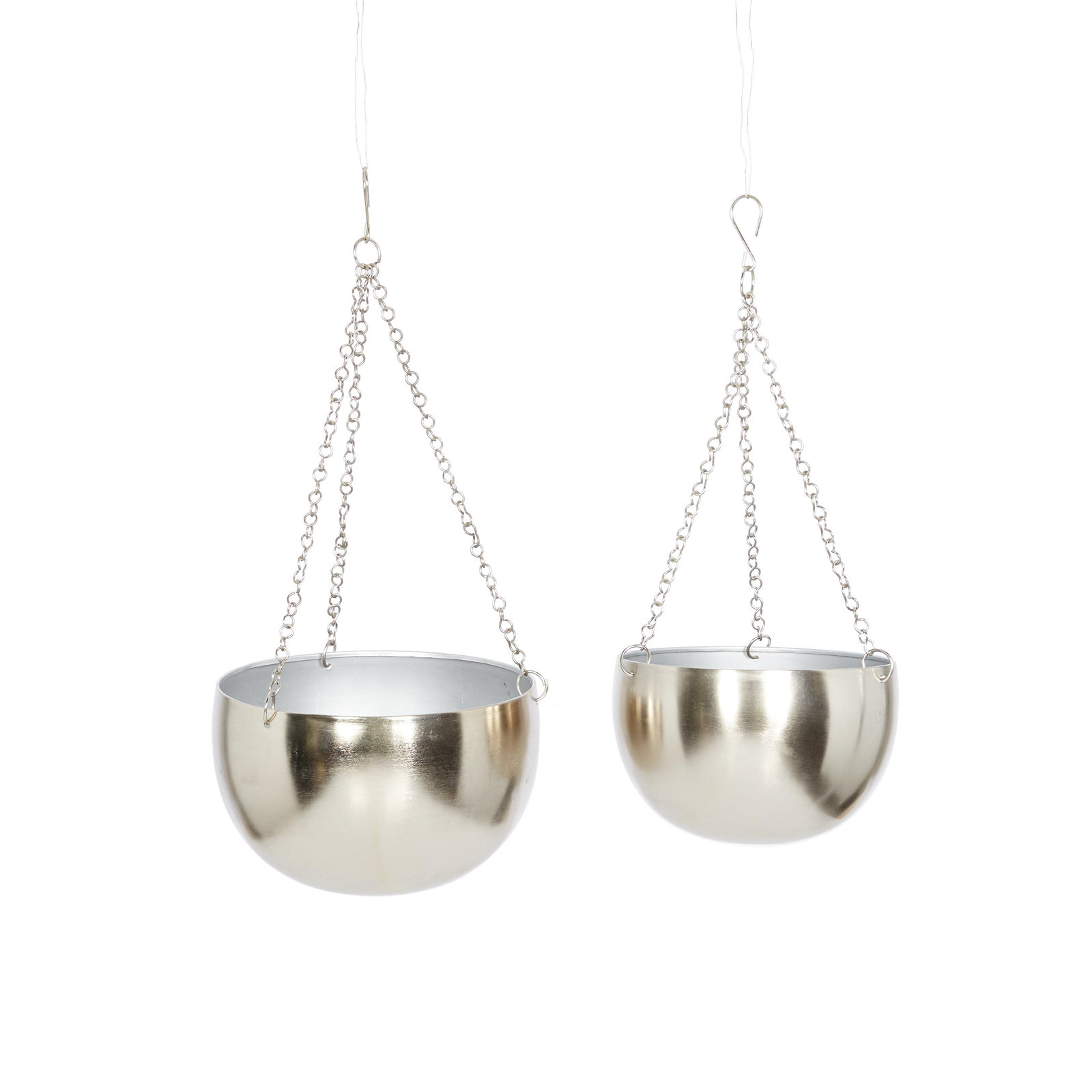 Benally 8" Hanging Planter, Nickel
