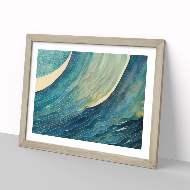 Abstract Ocean Vol.3 - Framed Print, 25cm H x 34cm W x 2cm D, Oak