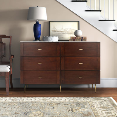 Commode double à 6 tiroirs D 56 po Dastoor