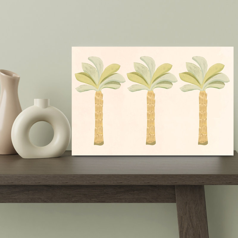 Coastal Palm Trio Abstract Palm Tree Coastal Wall Art Print, 30.48cm H x 45.72cm W