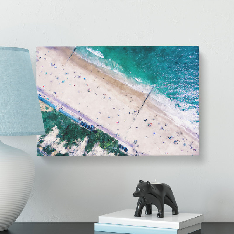 Bournemouth Beach Painting - Wrapped Canvas, 35cm H x 50cm W x 3cm D