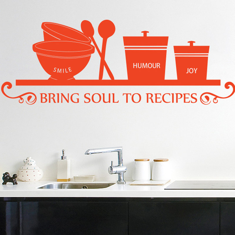 Food & Beverage Wall Decal, Orange, Large