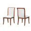 Ensemble de 2 chaises de salle à manger rembourrées à finition noyer - Élégantes chaises d'appoint traditionnelles en tissu avec lignes courbes-1306369011