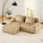 82" Modern L-Shaped Modular Sectional Sofa For Living Room,Flannelette Fabric,Oversized 2-Seater Couch,Boneless Sofa ,Movable Ottoman,Buckle Connection,Anti-Slip Design,No Assembly,Light Camel-1738912433