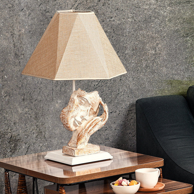 Lampe de table en métal, Crème / Blanc, Crème