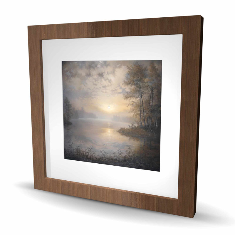 Misty Sun - reproduction encadrée blanche mat pour la décoration intérieure