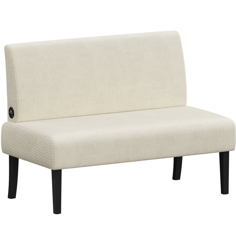 Corduroy Loveseat Mini Sofa with Rubberwood Legs for Small Spaces