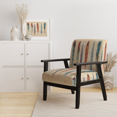 Heidebert - Feathers Cottage Family - Velvet Upholstered Lake House Accent Arm Chair