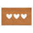 12" X 24" Brown And White Three Hearts Outdoor Coir Door Mat