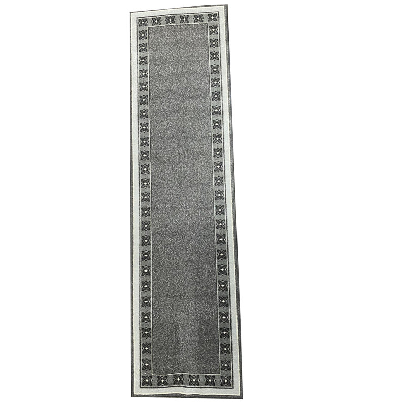 Basilius Synthetic Non-Skid Kitchen Mat, Gray, Runner 1.11" x 7'