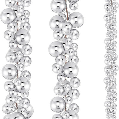 Ensemble de guirlande de boules de Noël, guirlande de Noël argentée pour arbre de Noël, manteau de cheminée, escalier, porte, fenêtre et décoration de fête