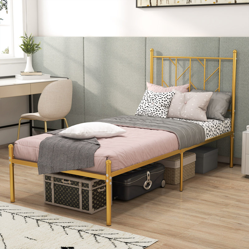 Ailse Bed, Single (197 x 91 cm), Golden