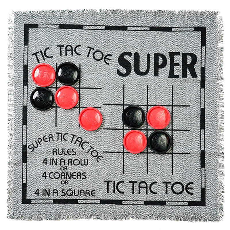 Trimer: dames géantes 3-en-1 et Tic Tac Toe - tapis carré de 25,6 po Jumbo, ensemble de jeu pour 2 joueurs, amusement familial intérieur-extérieur, portable et facile à installer, 4 ans et plus