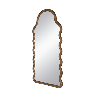 Miroir arqué en bois avec cadre unique