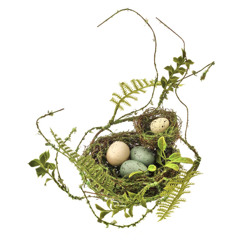 Faux Robin's nest decor