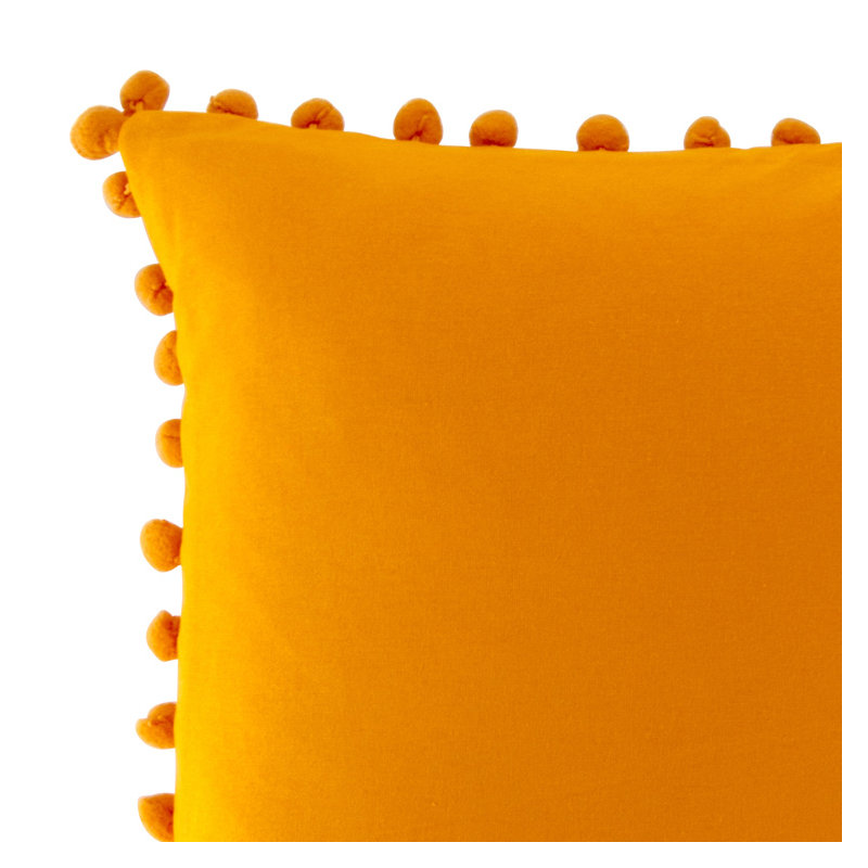 Elysian Grey Square Throw Cushion, Orange