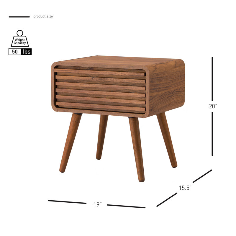 Bria 2-Piece Living Room Table Set, Walnut, 2 Pieces: Coffee Table, End Table