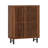 33.46" Modern Walnut Wooden  6-Tier Shoe Cabinet With Louvered Doors-1933676311