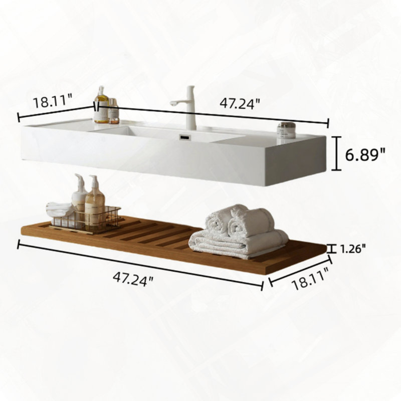 Meuble-lavabo mural avec lavabo vasque, 47"