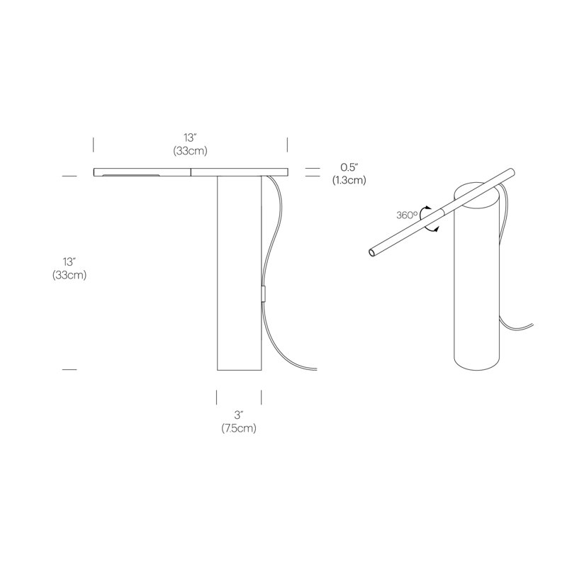 13" Table Lamp, White Carrara/Chrome