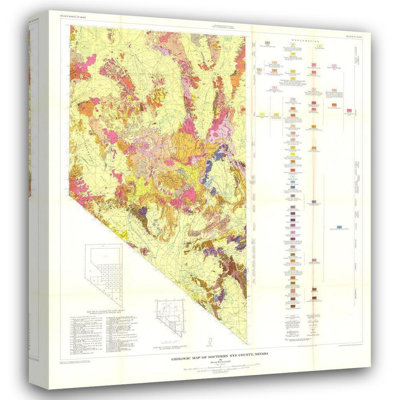 Astoria Grand Cornwall Gallery Wrapped Canvas Art: Southern Nye County Nevada Mines - Cornwall 1954