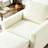 Comfortable Beige Corduroy Sectional Couch With And Soft Upholstered Accent Chair , - Living Room Comfort
