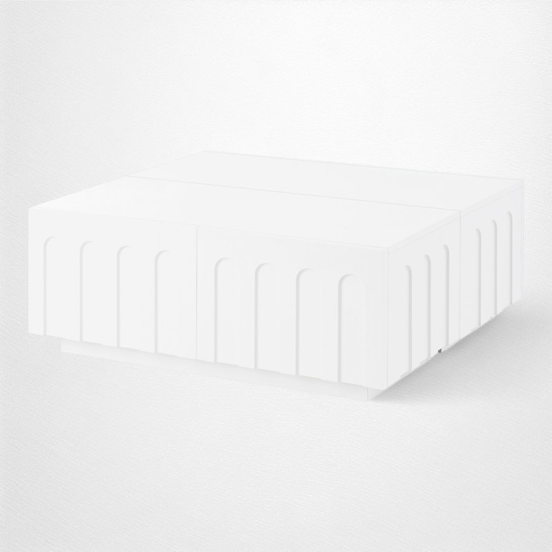 Table basse avec rangement, Blanc