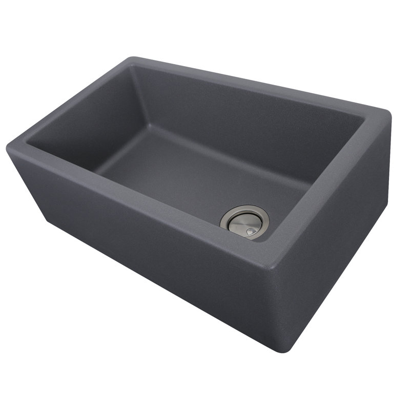 Reinart 30'' L Single Basin Kitchen Sink, Gray