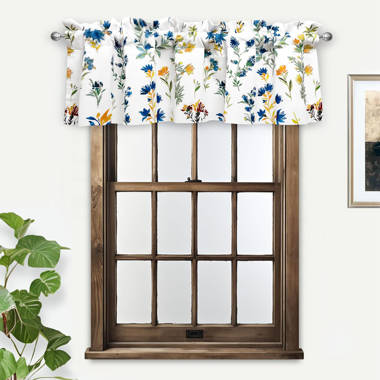 August Grove® Eaman Floral Cotton Blend 100'' W Window Valance in
