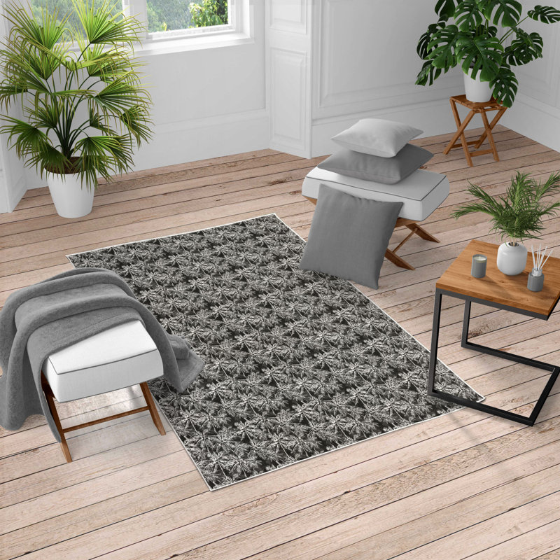 Tapis gris anthracite / blanc, Rectangle 10 pi x 15 pi