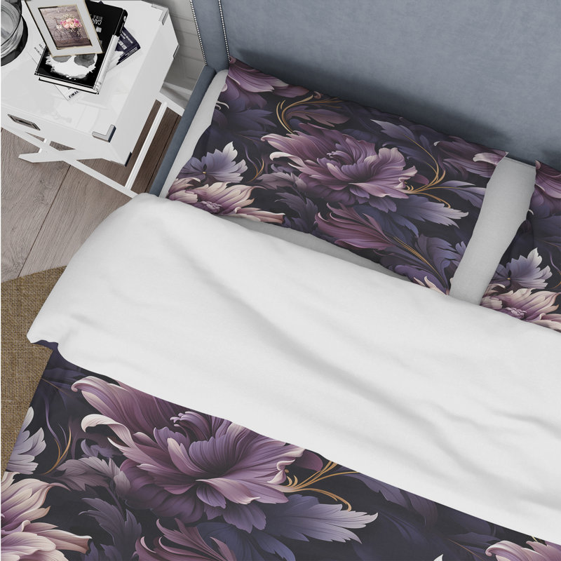Amelinda Shadowed Elegance Moody Patterns II - Ensemble de housse de couette à motif floral - Polyester microfibre