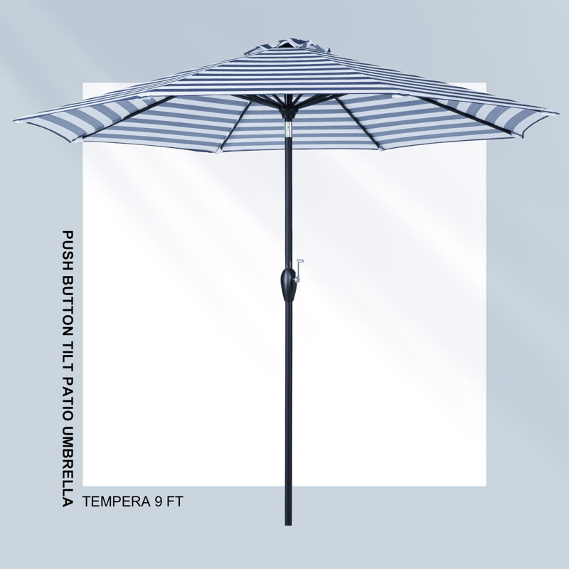 Parasol de patio inclinable 9 pieds, parasol de marché extérieur avec auvent résistant à la décoloration, vitrail de luxe