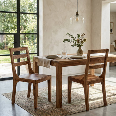 Chaise d'appoint en bois massif Kanwal