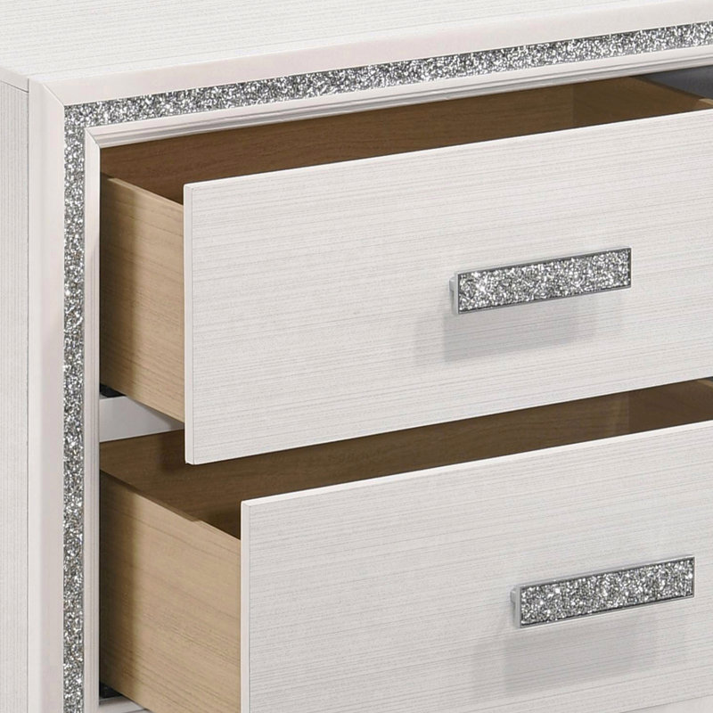 Table de chevet 2 tiroirs, Blanc