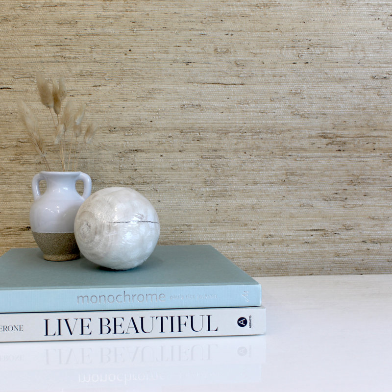 Arrowroot Weave Authentic Grasscloth Wallpaper, Natural