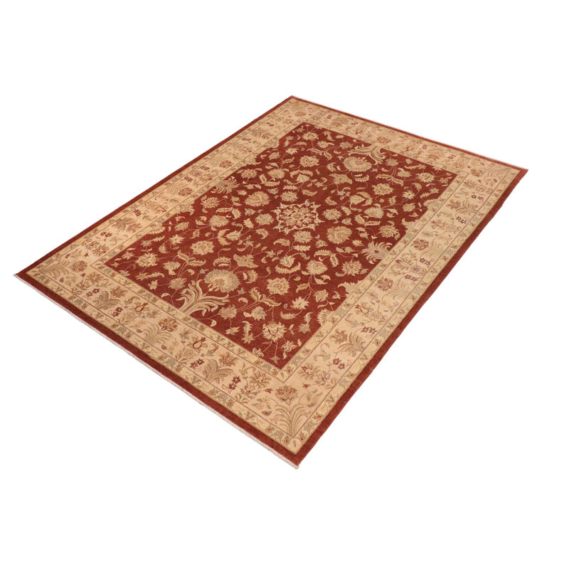 Dorn Oriental Handmade Hand-Knotted Rectangle 10'1" x 14' Wool in Brown/Tan