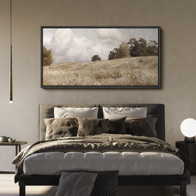 Rustic Countryside Clouds Natural Landscape, reproduction d'art sur toile