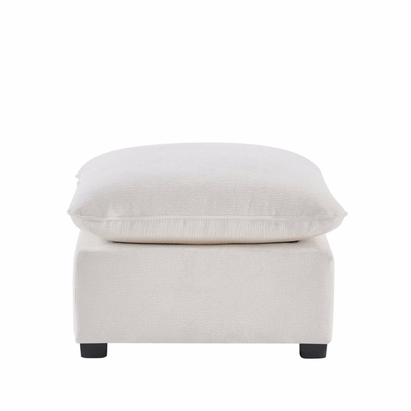 Module de repose-pieds pour canapé modulaire modulaire, assise large, chenille, Blanc