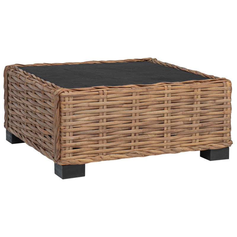 Outdoor Ottoman, White Cushion/Natural Frame