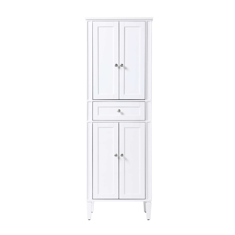 Armoire de rangement pour salle de bain 24 po en blanc, H 72 po x l 24 po x P 20 po, Blanc
