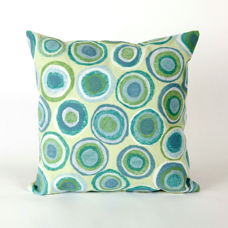 Puddle Dot Throw Pillow, Green