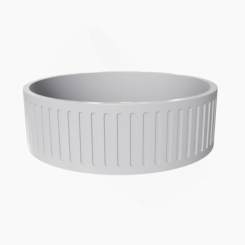 15'' Concrete Vessel Round Modern Gray Bathroom Sink