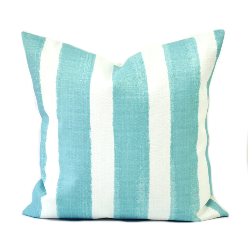 Housse de coussin intérieur / extérieur en polyester turquoise Nico, 19,50 po x 19,50 po
