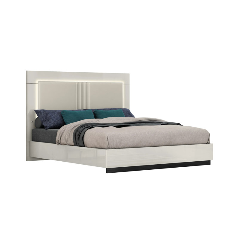 Willah Vegan Leather Platform Bed, Queen