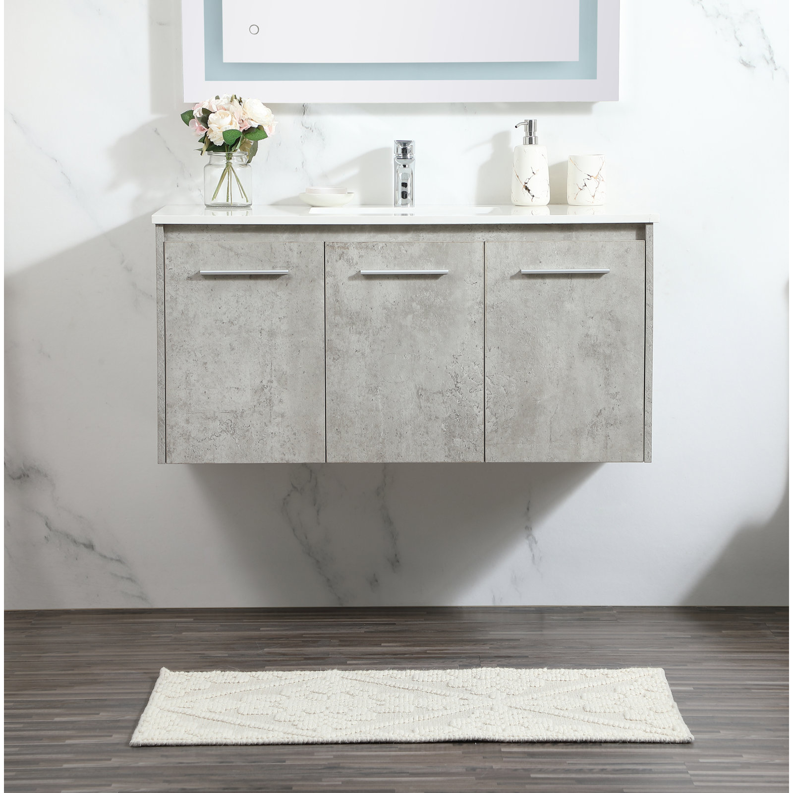 Goodfellow 39.76'' Single Bathroom Vanity, Concrete Gray