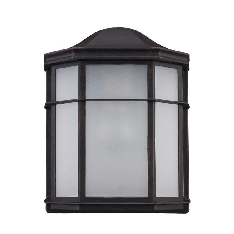 Luminaire de cloison pour l'extérieur à une ampoule de H 9,75 po Brahin, rouille